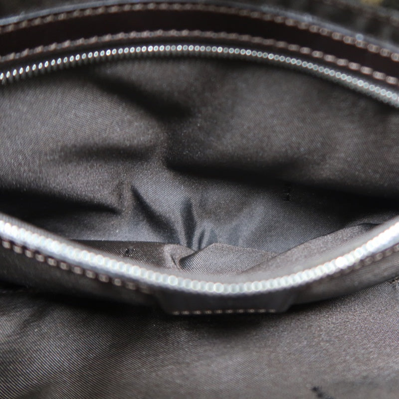 FENDI Mamma Bucket Zucchino Canvas Handbag Brown Silver-Tone Hardware