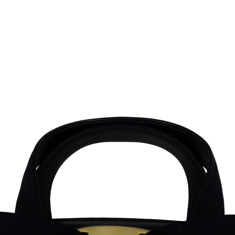 FERRAGAMO  Ribbon Handbag Lambskin Navy Blue Gold Hardware