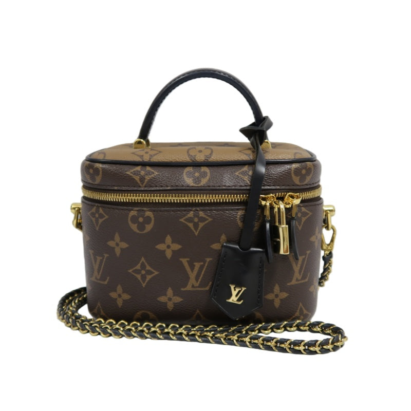 Louis Vuitton Reverse Monogram Handbag & Shoulder Bag, Brown, with Dust Bag and Box, PVC Bucket Crossbody Bag