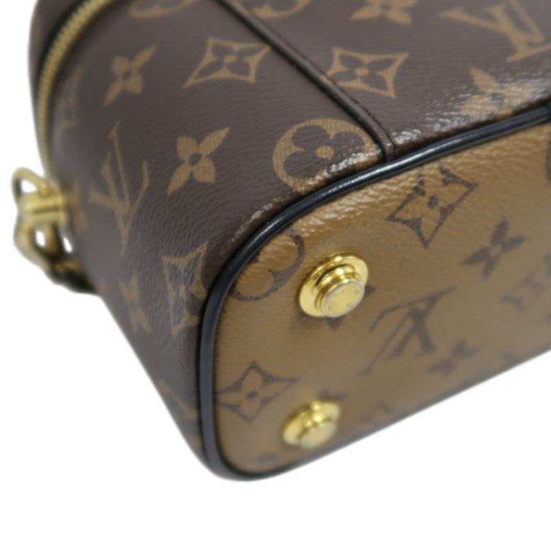 Louis Vuitton Reverse Monogram Handbag & Shoulder Bag, Brown, with Dust Bag and Box, PVC Bucket Crossbody Bag