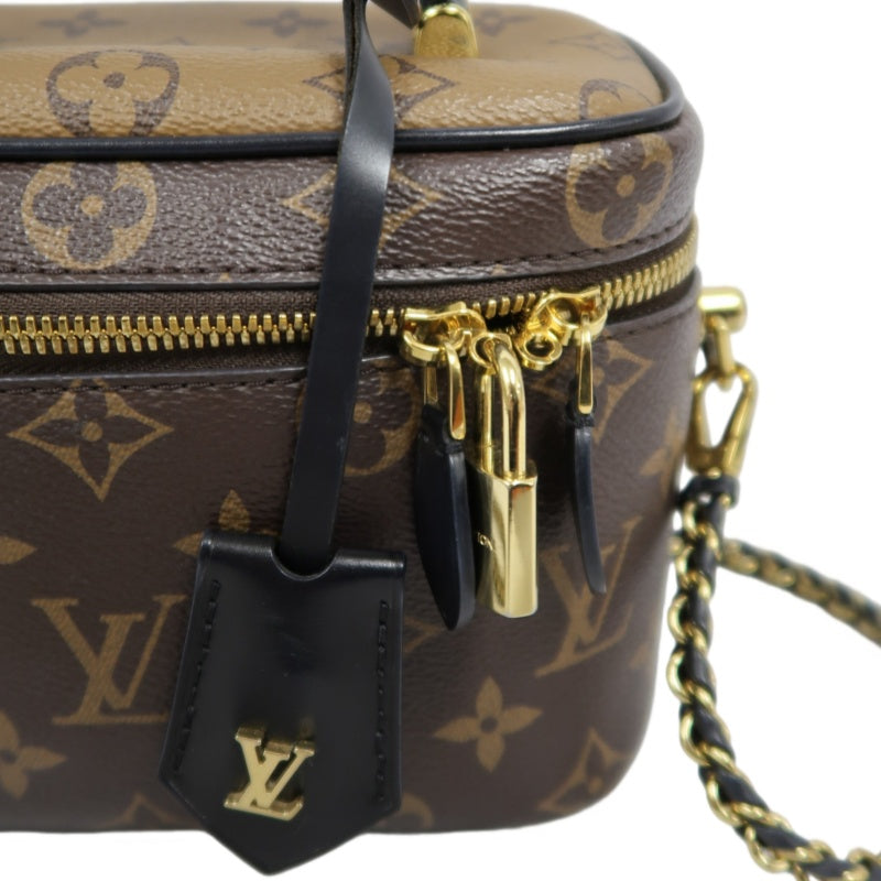 Louis Vuitton Reverse Monogram Handbag & Shoulder Bag, Brown, with Dust Bag and Box, PVC Bucket Crossbody Bag
