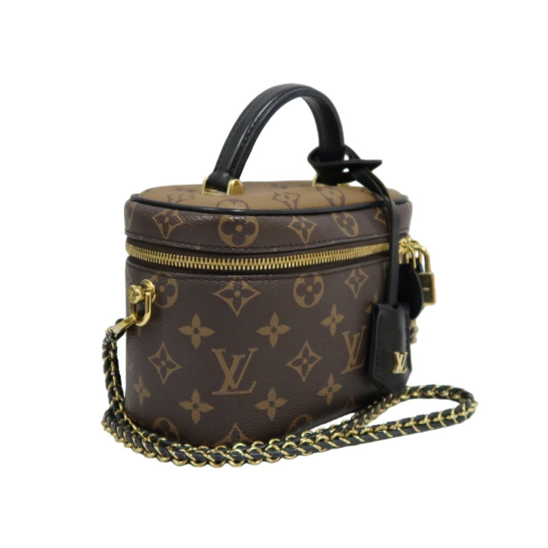 Louis Vuitton Reverse Monogram Handbag & Shoulder Bag, Brown, with Dust Bag and Box, PVC Bucket Crossbody Bag