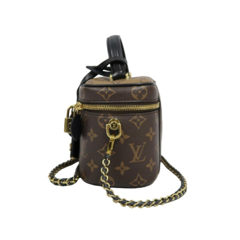 Louis Vuitton Reverse Monogram Handbag & Shoulder Bag, Brown, with Dust Bag and Box, PVC Bucket Crossbody Bag