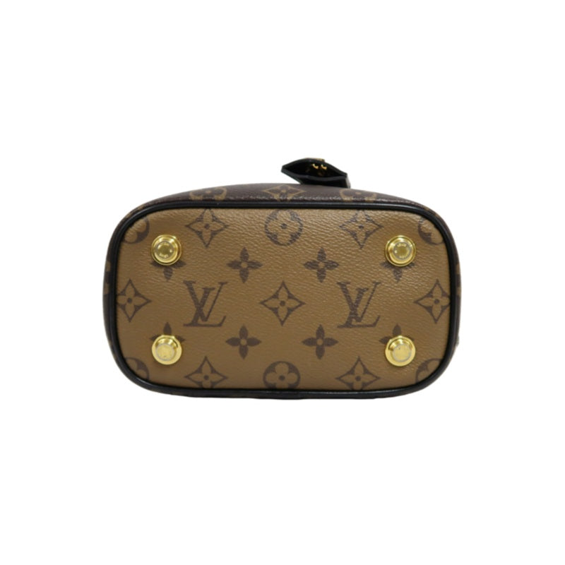 Louis Vuitton Reverse Monogram Handbag & Shoulder Bag, Brown, with Dust Bag and Box, PVC Bucket Crossbody Bag