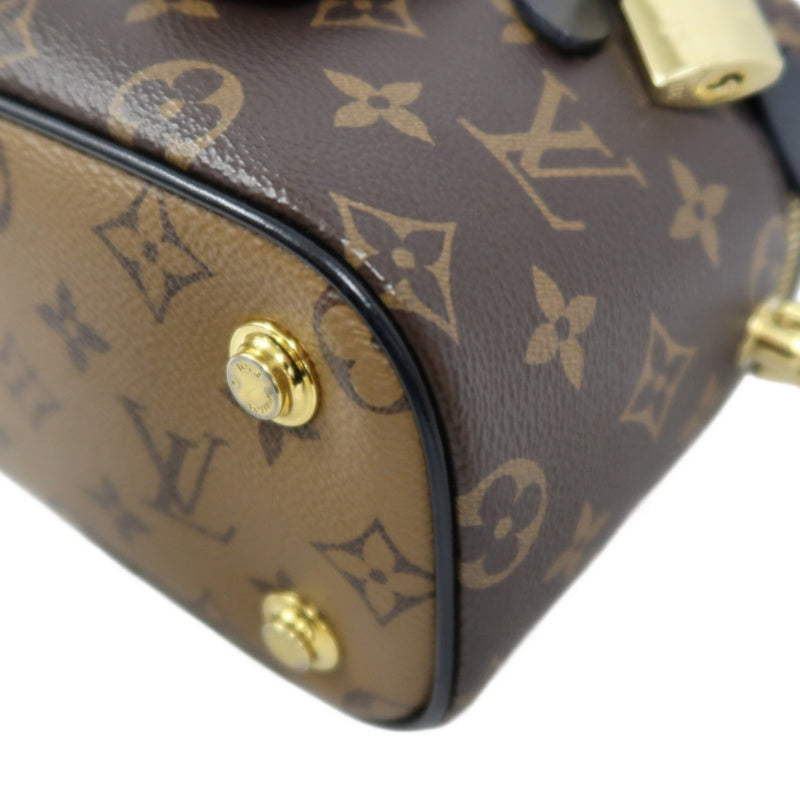 Louis Vuitton Reverse Monogram Handbag & Shoulder Bag, Brown, with Dust Bag and Box, PVC Bucket Crossbody Bag