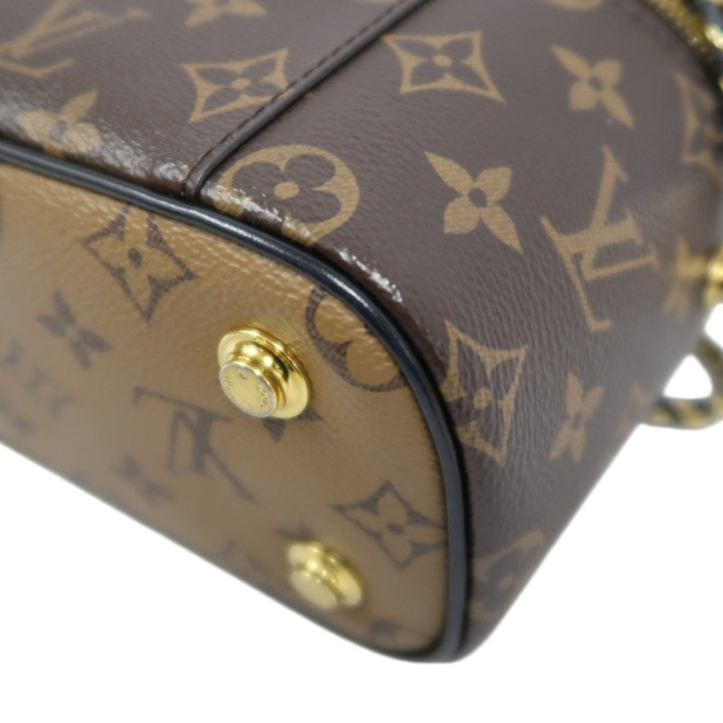 Louis Vuitton Reverse Monogram Handbag & Shoulder Bag, Brown, with Dust Bag and Box, PVC Bucket Crossbody Bag