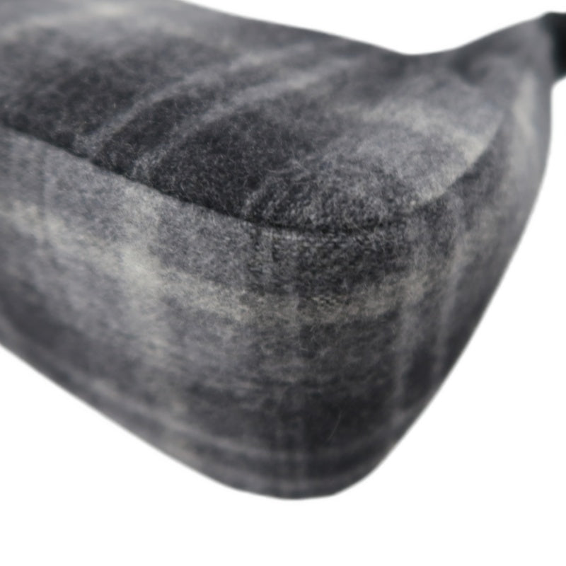 Ferragamo Check Wool Canvas Underarm Shoulder Bag, Gray