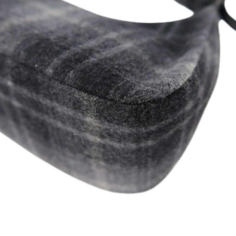 Ferragamo Check Wool Canvas Underarm Shoulder Bag, Gray