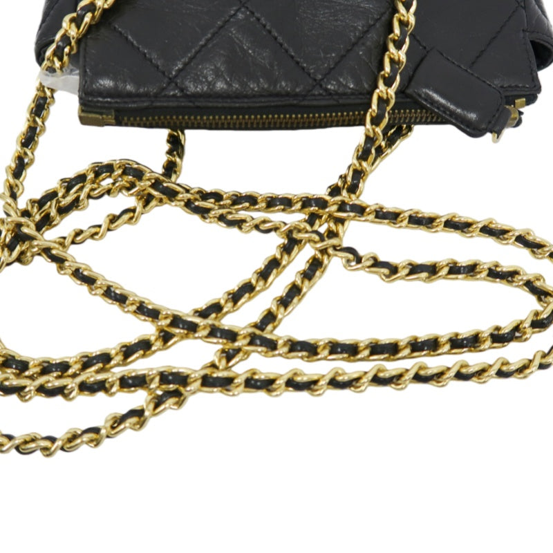 PRADA Shoulder Bag Black Gold Hardware With Dust Bag Chain Shoulder Bag
