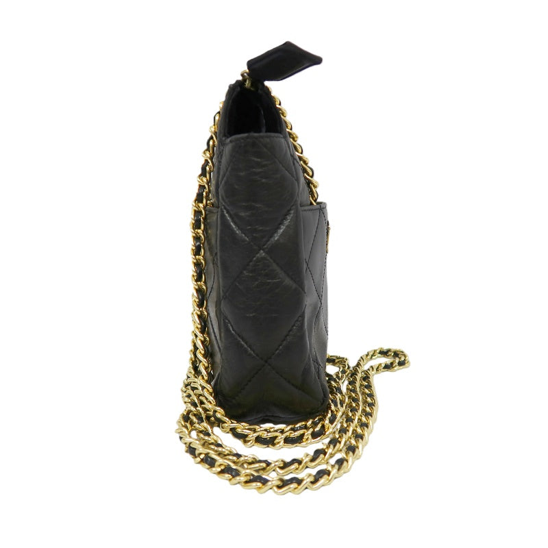 PRADA Shoulder Bag Black Gold Hardware With Dust Bag Chain Shoulder Bag