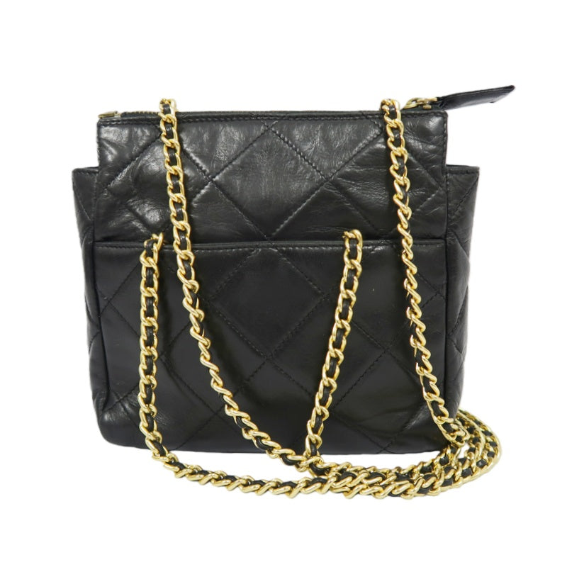 PRADA Shoulder Bag Black Gold Hardware With Dust Bag Chain Shoulder Bag