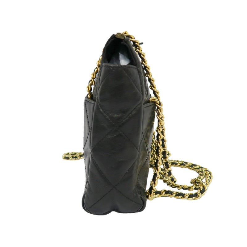 PRADA Shoulder Bag Black Gold Hardware With Dust Bag Chain Shoulder Bag