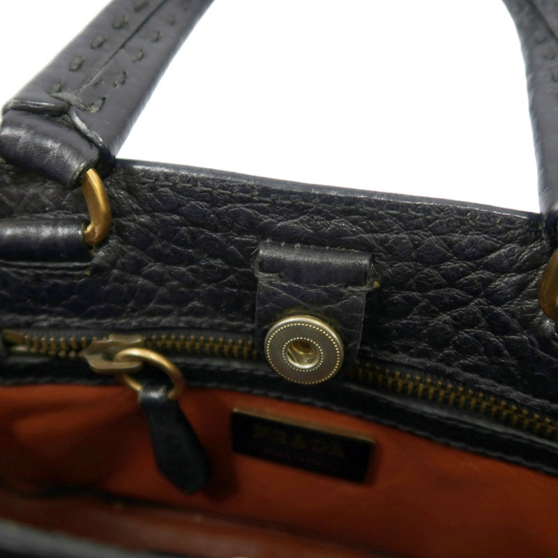 PRADA Prada Mini Tote Bag Leather Black PRADA Black Calfskin Handbag