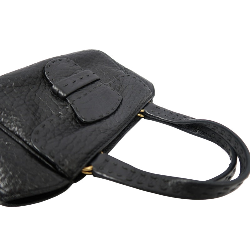 PRADA Prada Mini Tote Bag Leather Black PRADA Black Calfskin Handbag