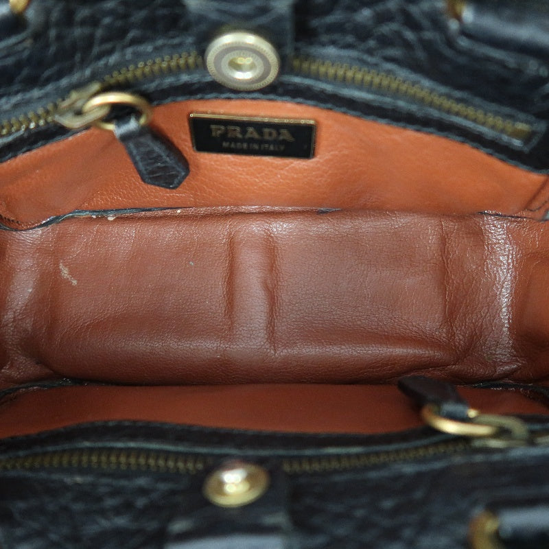 PRADA Prada Mini Tote Bag Leather Black PRADA Black Calfskin Handbag
