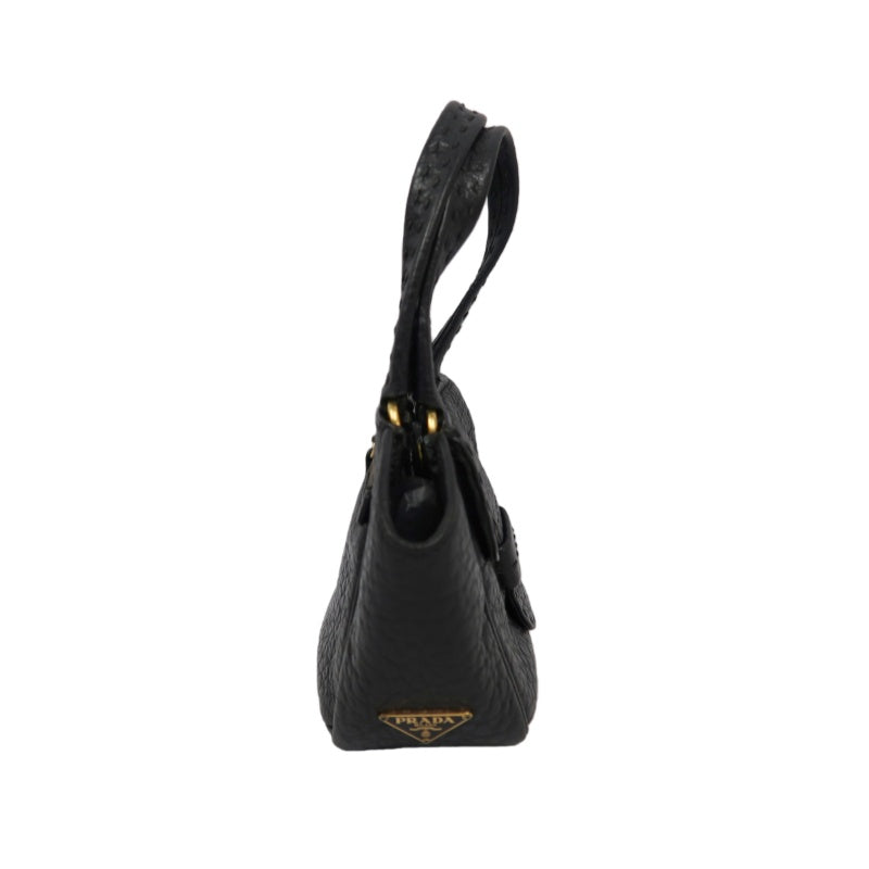 PRADA Prada Mini Tote Bag Leather Black PRADA Black Calfskin Handbag