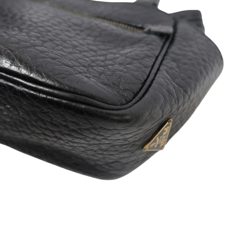 PRADA Prada Mini Tote Bag Leather Black PRADA Black Calfskin Handbag