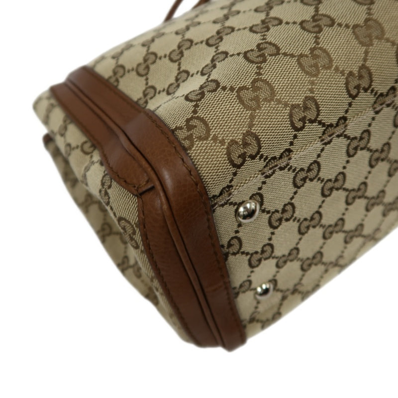 GUCCI GG Canvas Brown Tote Bag with Tassel & Gold Hardware