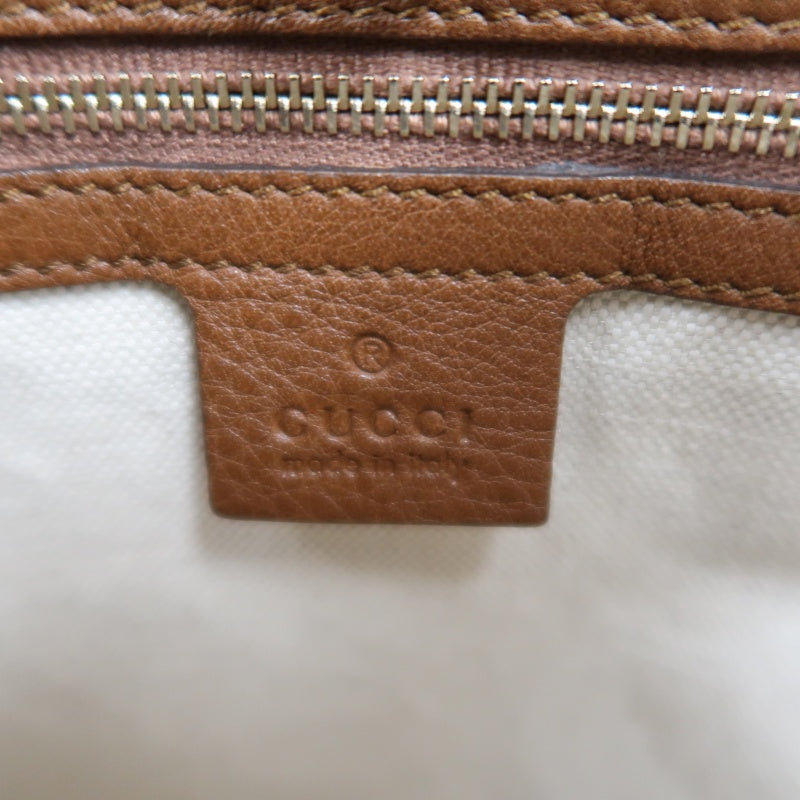 GUCCI GG Canvas Brown Tote Bag with Tassel & Gold Hardware