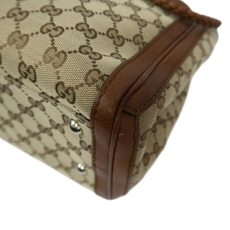 GUCCI GG Canvas Brown Tote Bag with Tassel & Gold Hardware