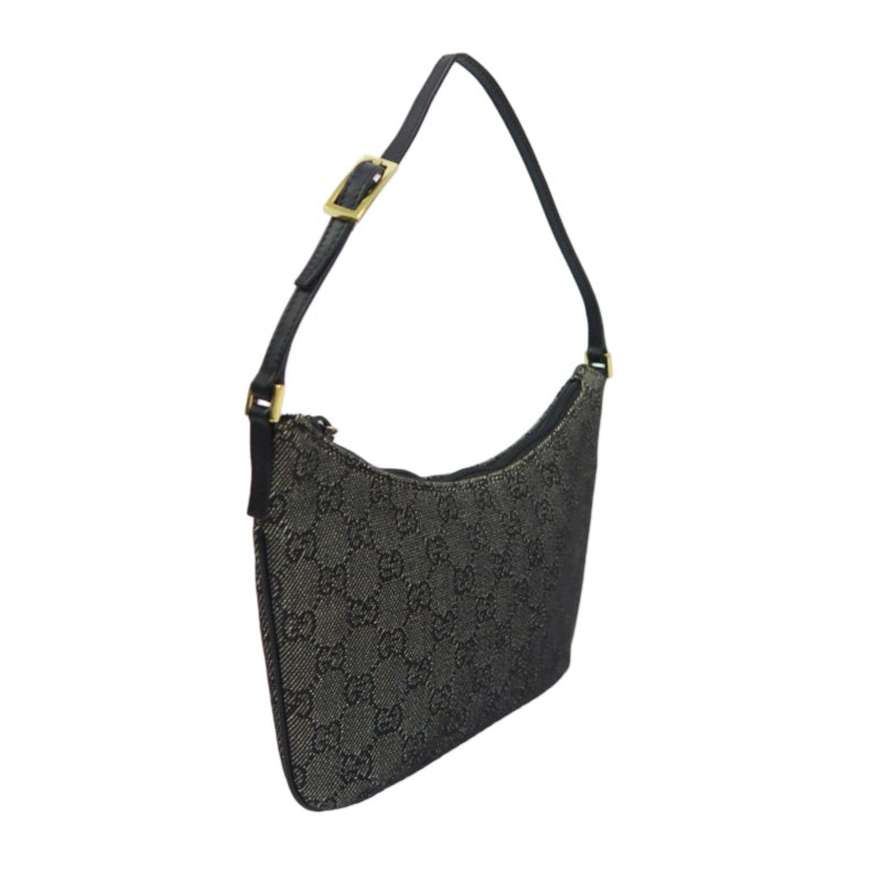 GUCCI GG Canvas Handbag, Black, Underarm Shoulder Bag