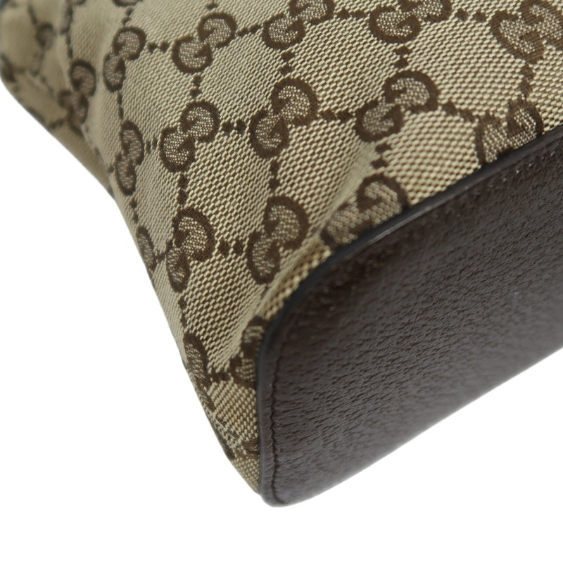 GUCCI GG Canvas Shoulder Bag, Brown with Silver Hardware, GG Monogram Canvas