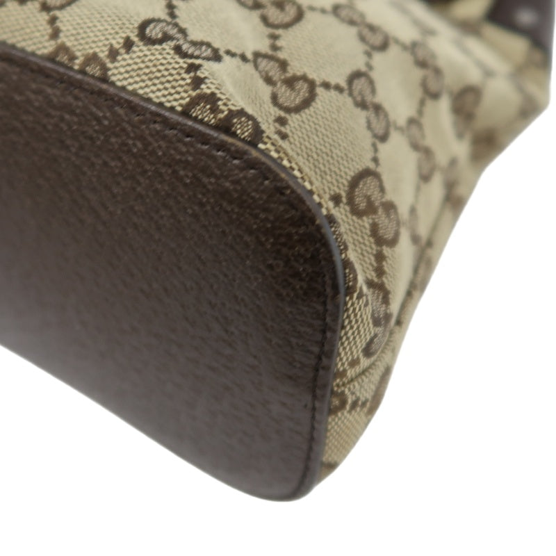 GUCCI GG Canvas Shoulder Bag, Brown with Silver Hardware, GG Monogram Canvas