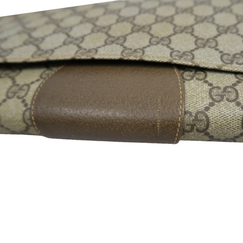 GUCCI GG Supreme Shoulder Bag, Brown PVC with Gold Hardware