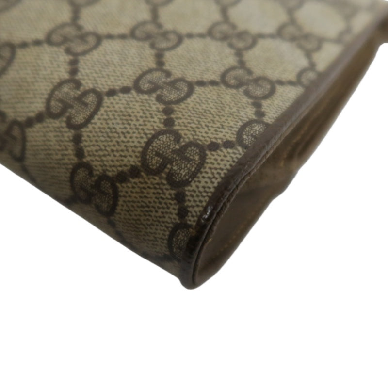 GUCCI GG Supreme Shoulder Bag, Brown PVC with Gold Hardware