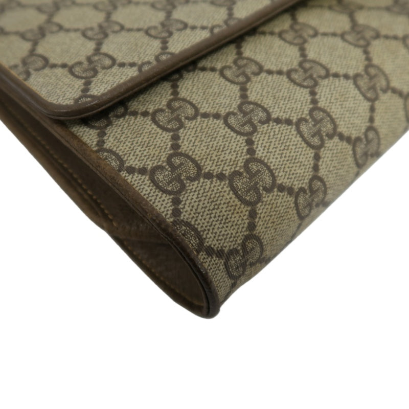 GUCCI GG Supreme Shoulder Bag, Brown PVC with Gold Hardware