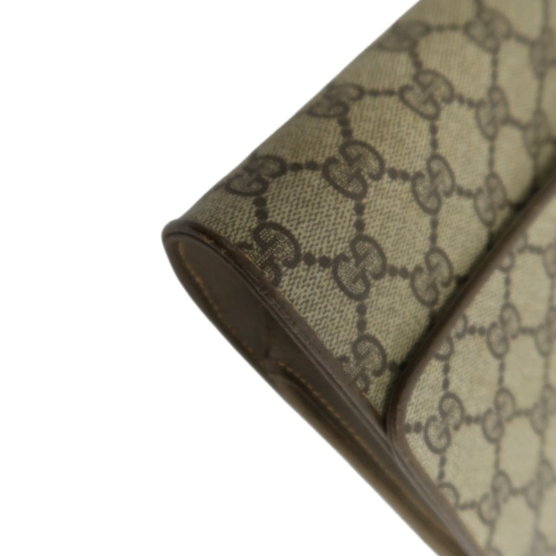 GUCCI GG Supreme Shoulder Bag, Brown PVC with Gold Hardware