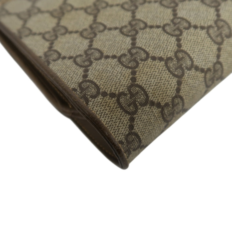 GUCCI GG Supreme Shoulder Bag, Brown PVC with Gold Hardware