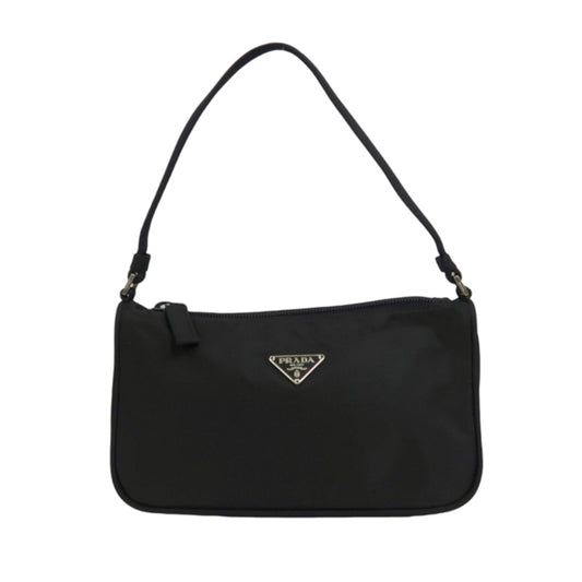 PRADA Re-Edition 2000 Nylon Hobo Shoulder Bag, Black, Silver Hardware