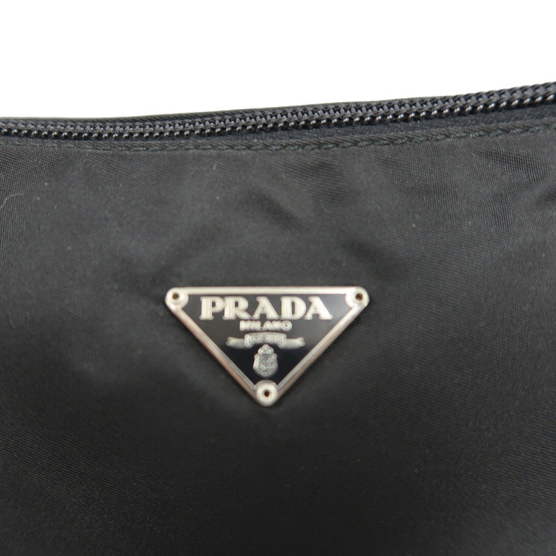 PRADA Re-Edition 2000 Nylon Hobo Shoulder Bag, Black, Silver Hardware