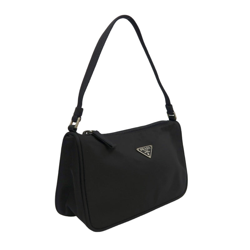 PRADA Re-Edition 2000 Nylon Hobo Shoulder Bag, Black, Silver Hardware