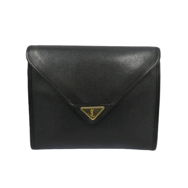 YSL Shoulder Bag Leather Black Gold Hardware YSL Black Calfskin Crossbody Bag