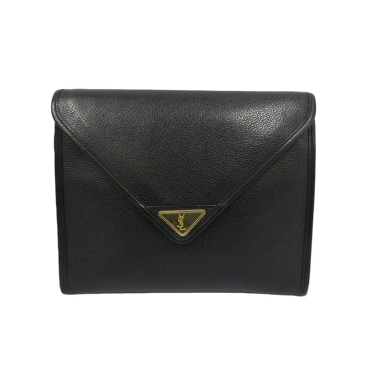 YSL Shoulder Bag Leather Black Gold Hardware YSL Black Calfskin Crossbody Bag