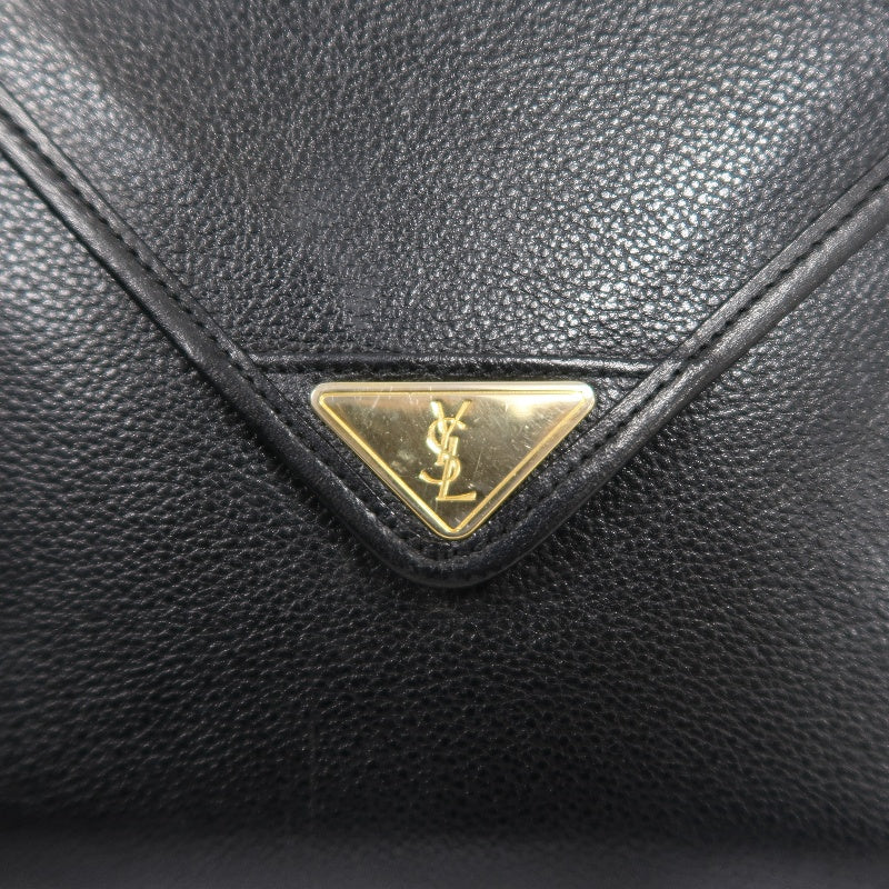 YSL Shoulder Bag Leather Black Gold Hardware YSL Black Calfskin Crossbody Bag