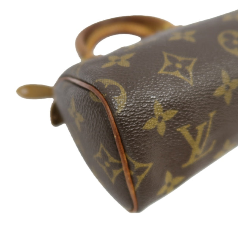 LOUIS VUITTON Nano Speedy Monogram Handbag, with Shoulder Strap & Name Tag