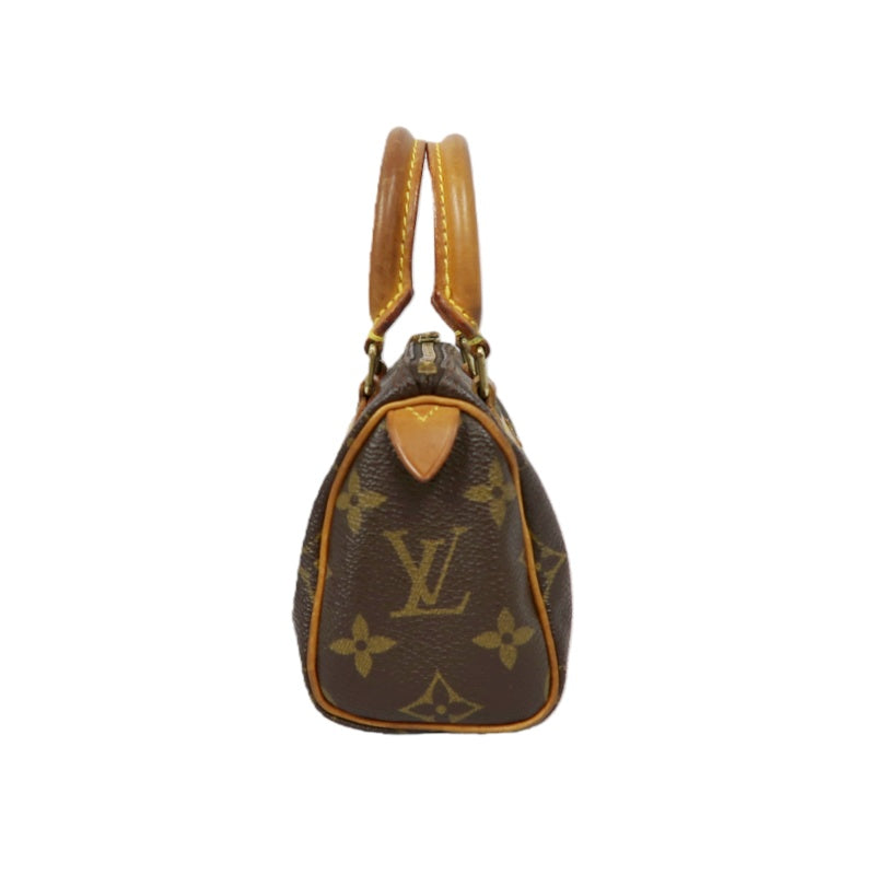 LOUIS VUITTON Nano Speedy Monogram Handbag, with Shoulder Strap & Name Tag