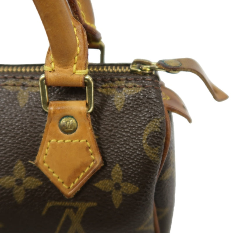 LOUIS VUITTON Nano Speedy Monogram Handbag, with Shoulder Strap & Name Tag