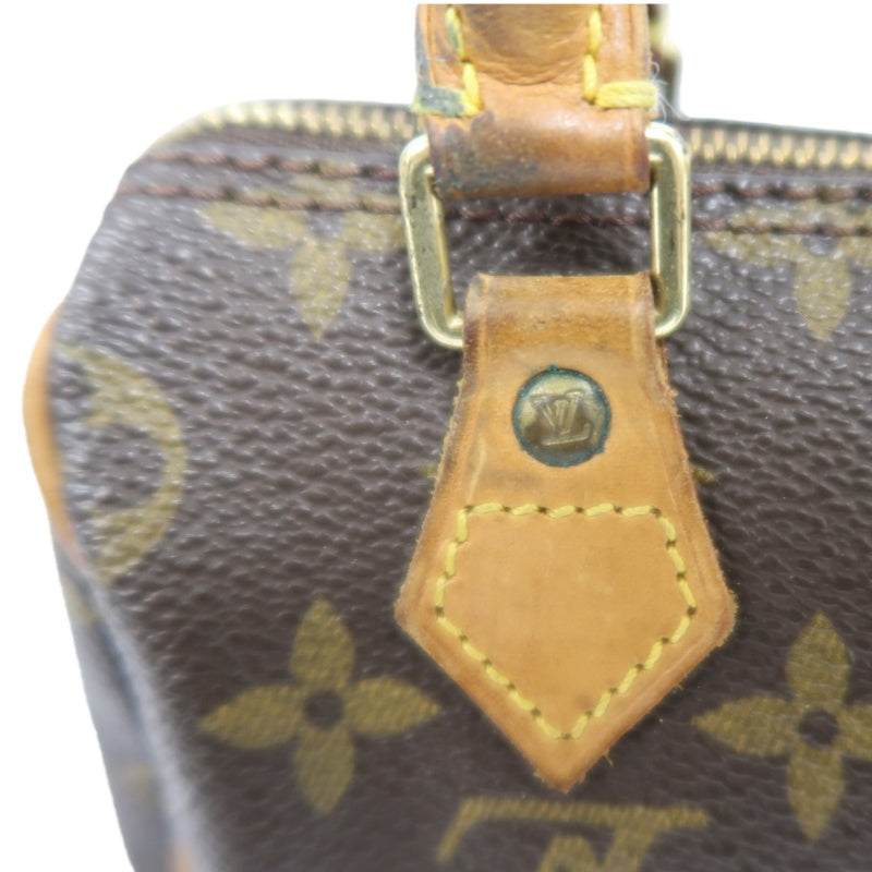 LOUIS VUITTON Nano Speedy Monogram Handbag, with Shoulder Strap & Name Tag