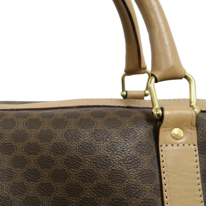 CELINE Macadam Brown PVC Boston Bag with Padlock, 2 Keys & Clochette