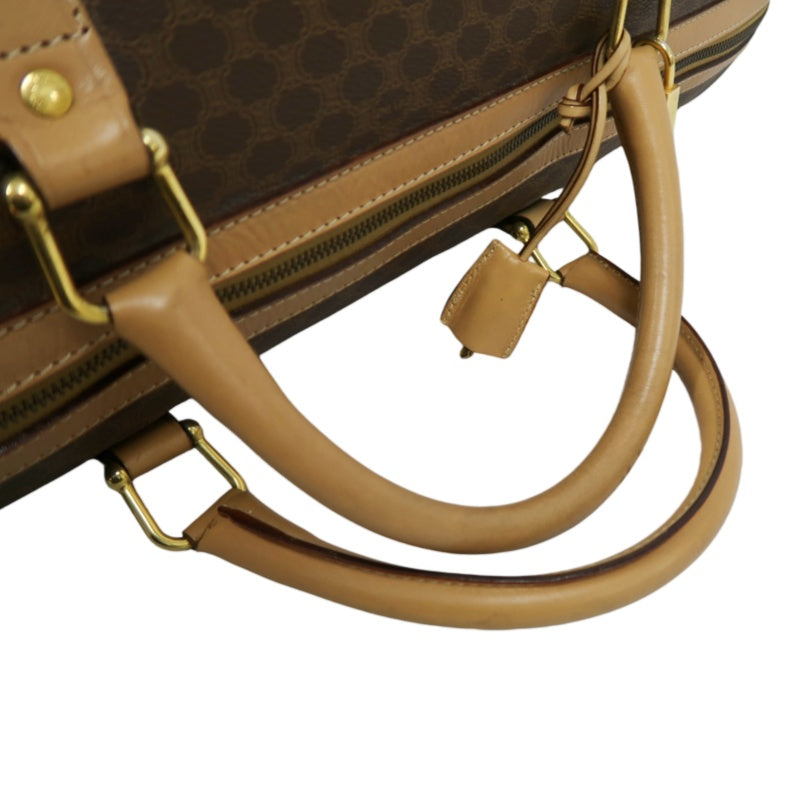 CELINE Macadam Brown PVC Boston Bag with Padlock, 2 Keys & Clochette