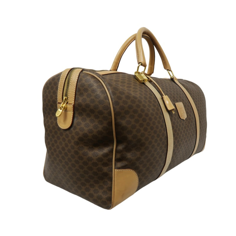 CELINE Macadam Brown PVC Boston Bag with Padlock, 2 Keys & Clochette