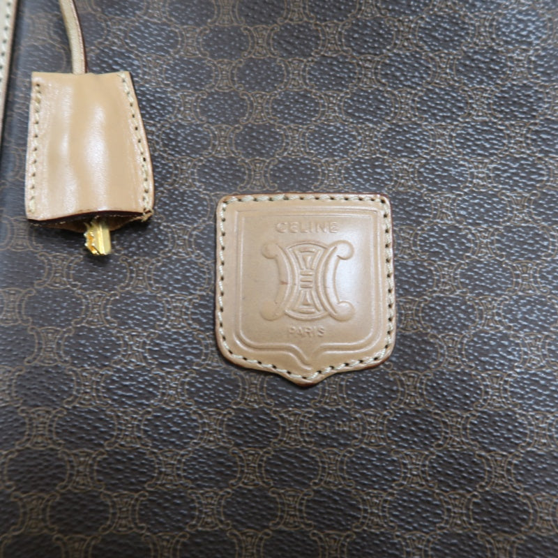 CELINE Macadam Brown PVC Boston Bag with Padlock, 2 Keys & Clochette