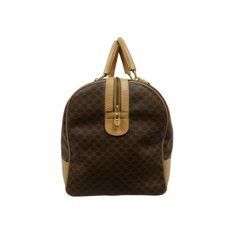 CELINE Macadam Brown PVC Boston Bag with Padlock, 2 Keys & Clochette