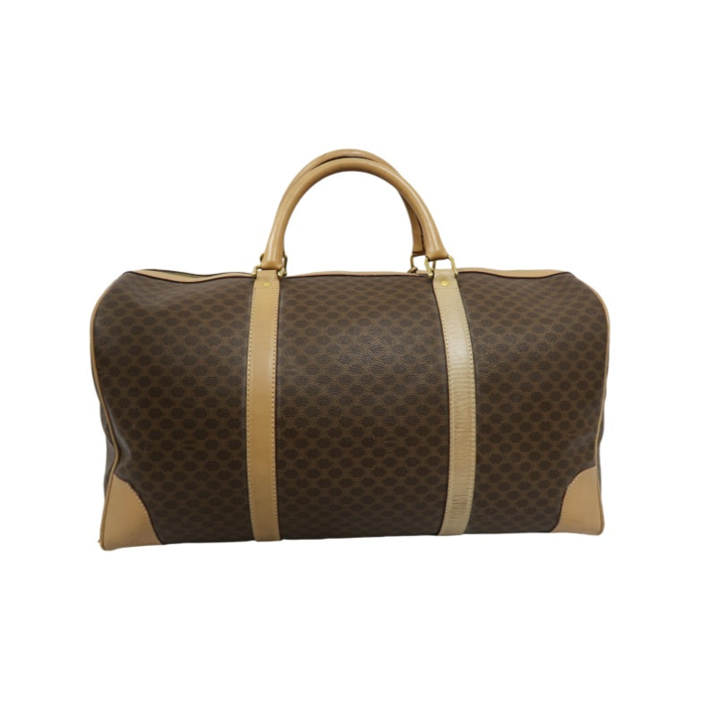 CELINE Macadam Brown PVC Boston Bag with Padlock, 2 Keys & Clochette