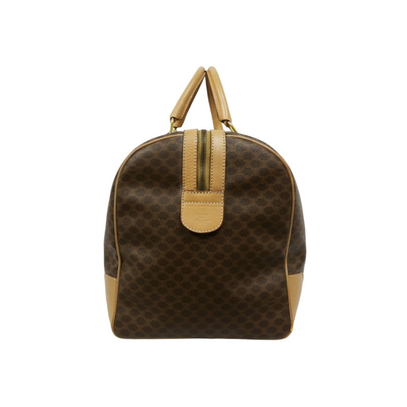 CELINE Macadam Brown PVC Boston Bag with Padlock, 2 Keys & Clochette