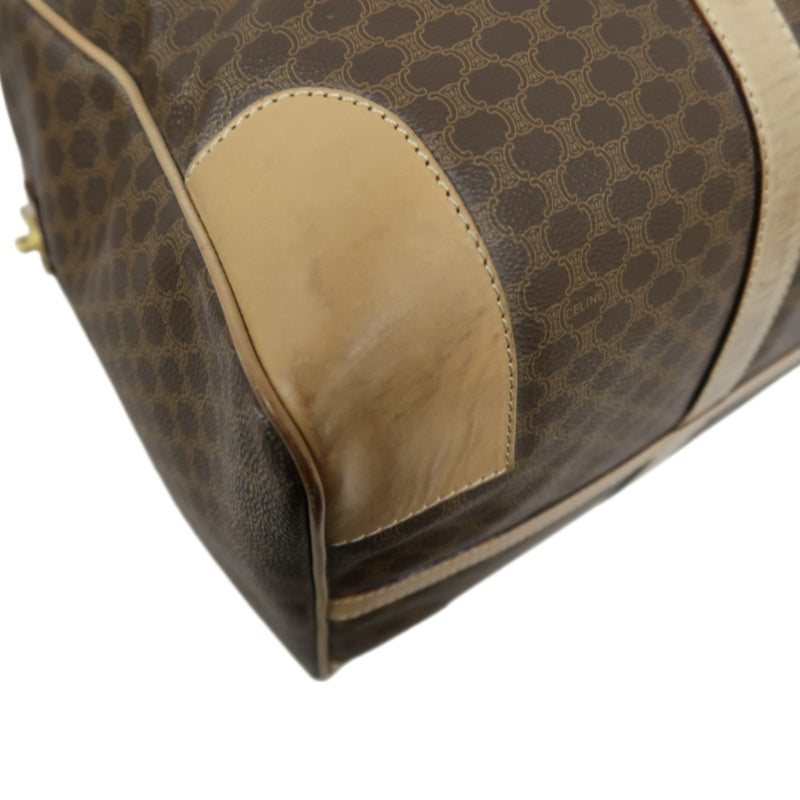 CELINE Macadam Brown PVC Boston Bag with Padlock, 2 Keys & Clochette
